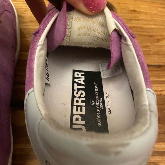 EUC GOLDEN GOOSE superstar authentic sneakers in purple suede with blue 36 - Picture 4 of 11